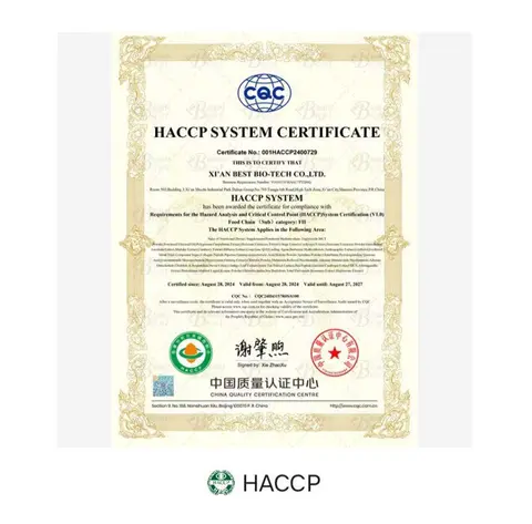 HACCP System Certificate